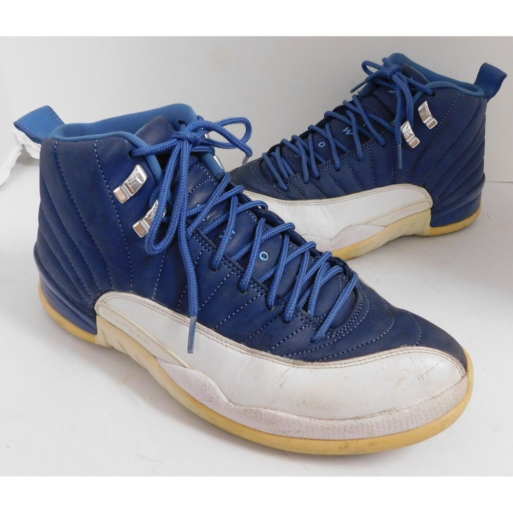 Nike Air Jordan 12 Retro Basketball Shoes Indigo Blue 130690-404 Men's Size 9.5